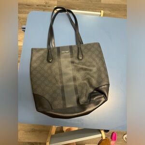 Nine West Gray and Black Tote Bag